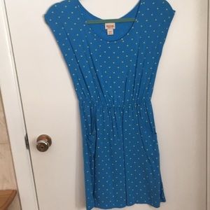 Blue polka dot dress (with pockets!)